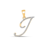 I Initial Letter 10K Yellow Gold & Diamond Pendant